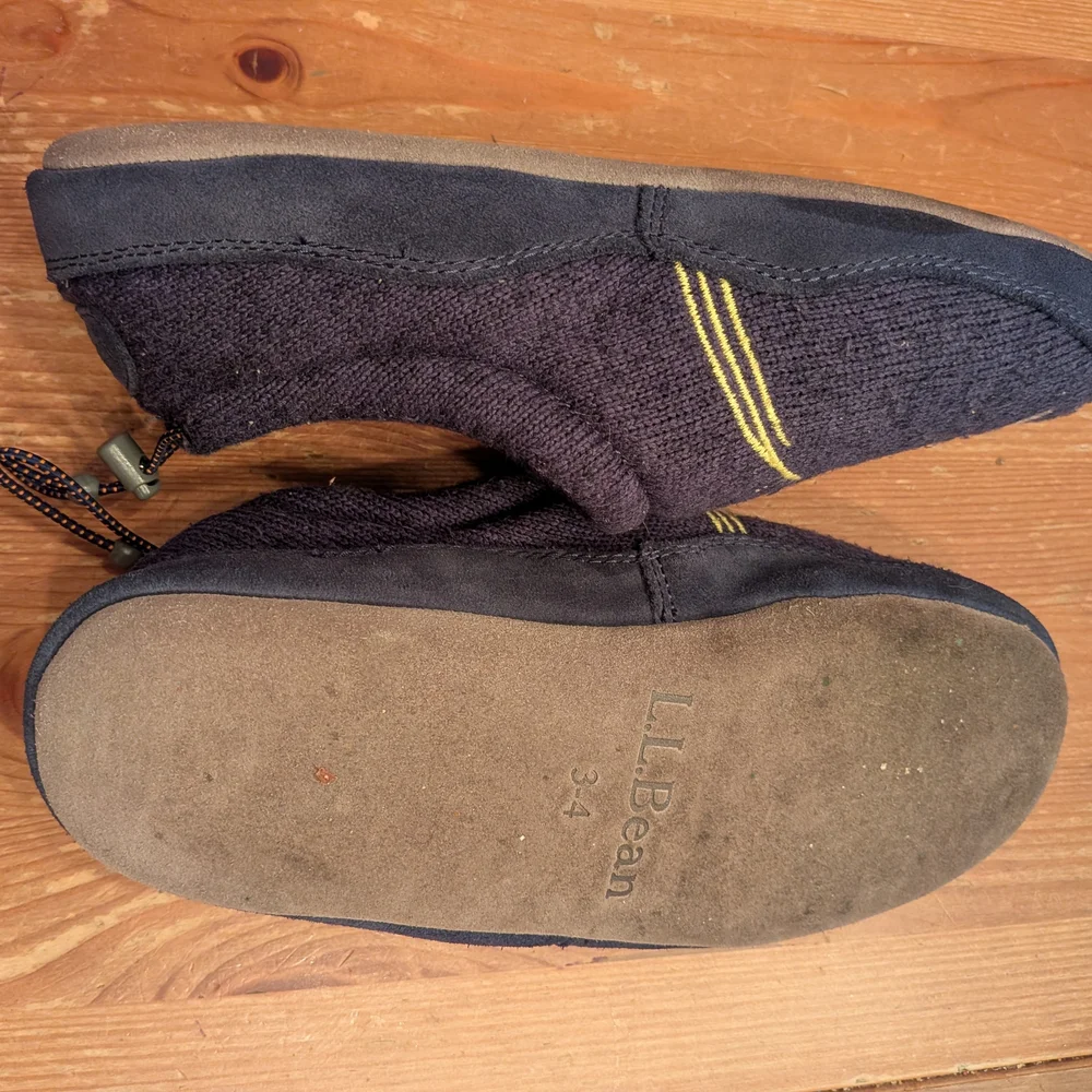 L.L. Bean Charming Fox and Star Navy Slippers Kids Size 3-4